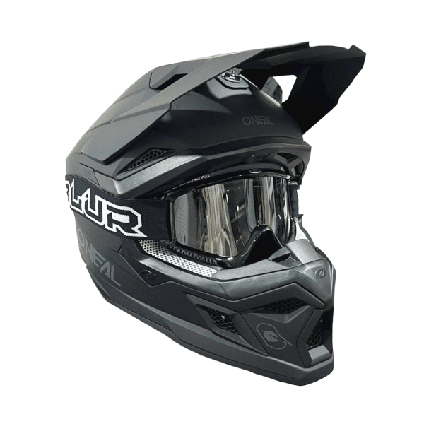 Casco Cross O'NEAL 3SRS Solid Black + Goggles O’Neal Blur B-Zero | Negro