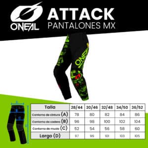 Pantalon Moto Attack Oneal Amarillo/Negro